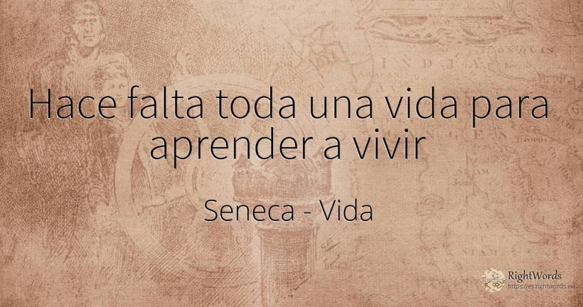 Hace falta toda una vida para aprender a vivir - Seneca (Seneca The Younger), cita sobre vida