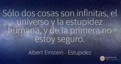 Sólo dos cosas son infinitas, el universo y la estupidez...