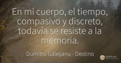 En mi cuerpo, el tiempo, compasivo y discreto, todavía se...